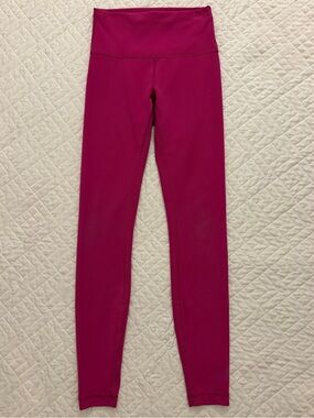 Lululemon Fuchsia Full Length Leggings Interior Pocket EUC Size 4 Regular